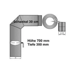 Rauchrohrset 90° Zweimal Abgewinkelt 150mm Ø Mit Kurzen Schenkel -Heizungsanlagen 15 KH2S 1280x1280