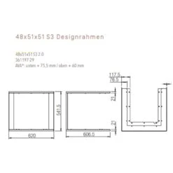 Panorama Kamineinsatz 48x51x51 S3 10kW DIBt -Heizungsanlagen 48x51x51 S3 kamineinsatz Design blendrahmen 1280x1280