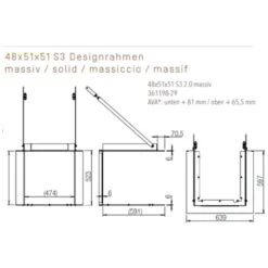 Panorama Kamineinsatz 48x51x51 S3 10kW DIBt -Heizungsanlagen 48x51x51 S3 kamineinsatz Design blendrahmen massiv 1280x1280