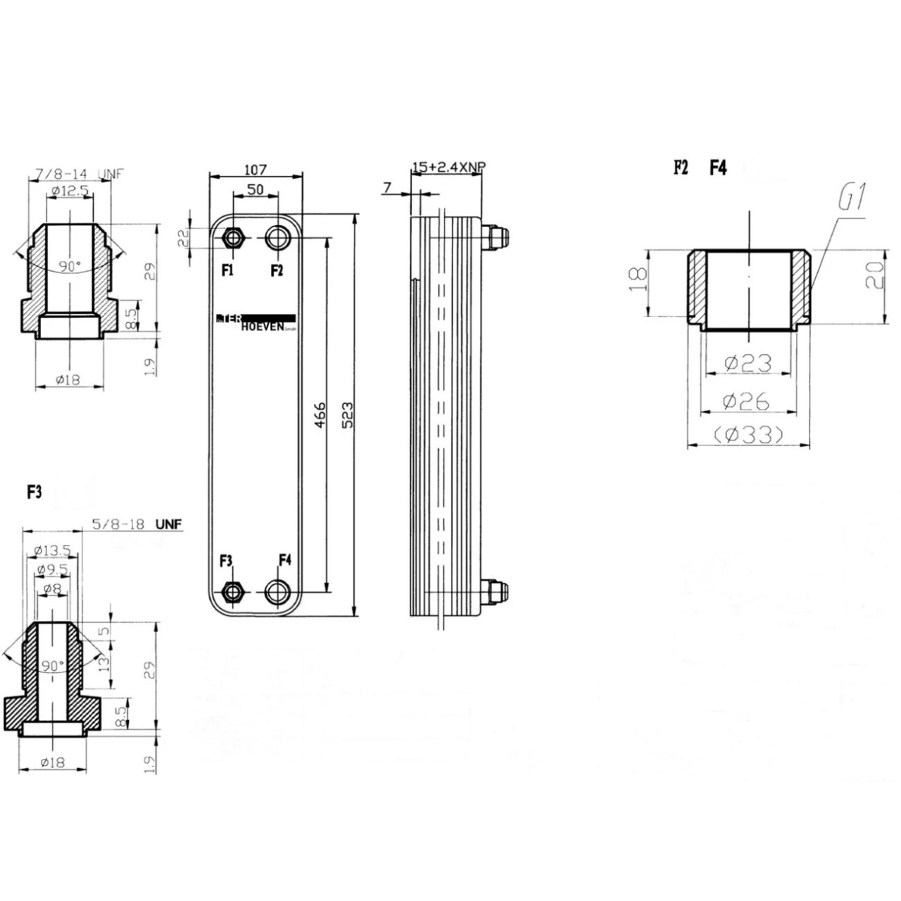 Wärmepumpen Plattenwärmetauscher 8 KW 52/20/WP01 4 Wärmepumpen Plattenwärmetauscher 8 KW 52/20/WP01 – Bild 2
