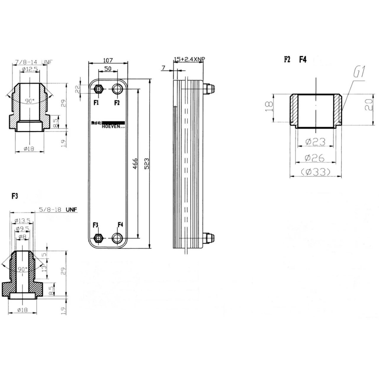 Wärmepumpen Plattenwärmetauscher 12 KW 52/30/WP01 4 Wärmepumpen Plattenwärmetauscher 12 KW 52/30/WP01 – Bild 2