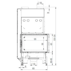 Eck-Kamineinsatz 63x40x42K Rechts Verglast 8kW DIBT -Heizungsanlagen 63x40x42K rechts masse2 1280x1280