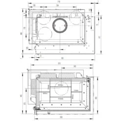 Eck-Kamineinsatz 63x40x42K Rechts Verglast 8kW DIBT -Heizungsanlagen 63x40x42K rechts masse3 1280x1280