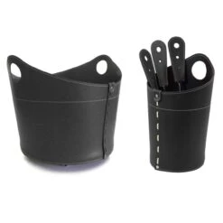 Incad Designer Kaminbesteckset Und Holzkorb Schwarz