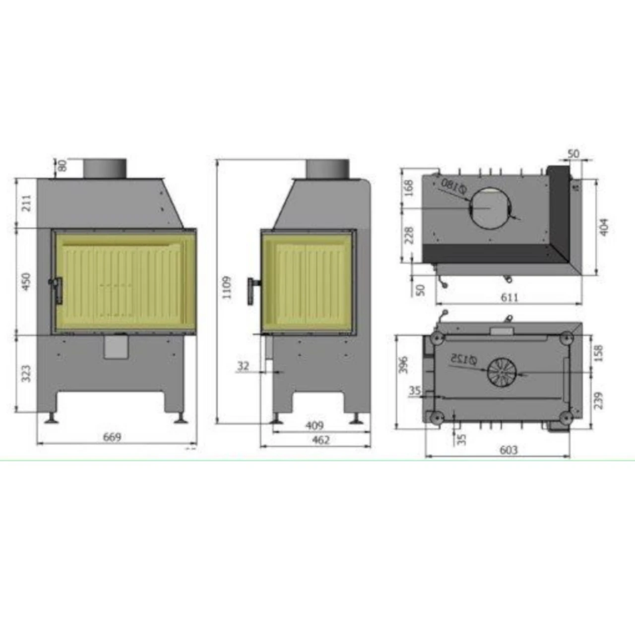 Heatro 55P Black Eck-Kamineinsatz 9kW Rechtsverglast 4 Heatro 55P Black Eck-Kamineinsatz 9kW Rechtsverglast – Bild 2