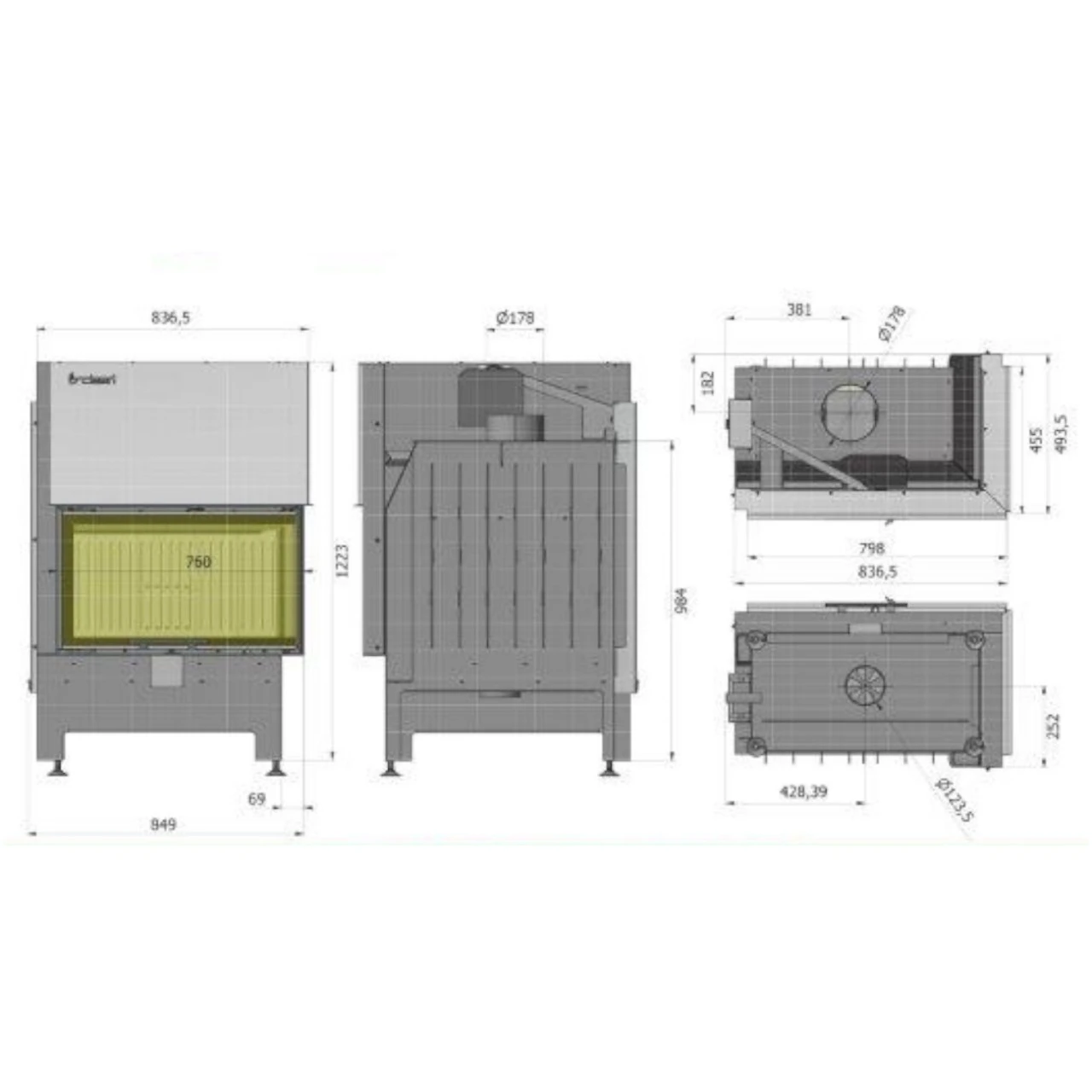 Heatro 69PH Black Eck-Kamineinsatz Mit Hebetür 11kW Rechtsverglast 5 Heatro 69PH Black Eck-Kamineinsatz Mit Hebetür 11kW Rechtsverglast – Bild 3