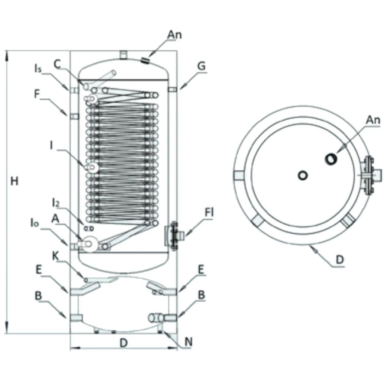 EuroEcoHybrid WT1 250/60 Kombispeicher Großer Wärmetauscher Für Wärmepumpen 4 EuroEcoHybrid WT1 250/60 Kombispeicher Großer Wärmetauscher Für Wärmepumpen – Bild 2
