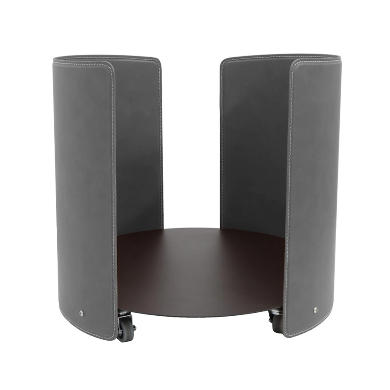 Aleya Designer Holzkorb Anthrazit Aus Stahl Und Leder Mit Rollen 3 Aleya Designer Holzkorb Anthrazit Aus Stahl Und Leder Mit Rollen