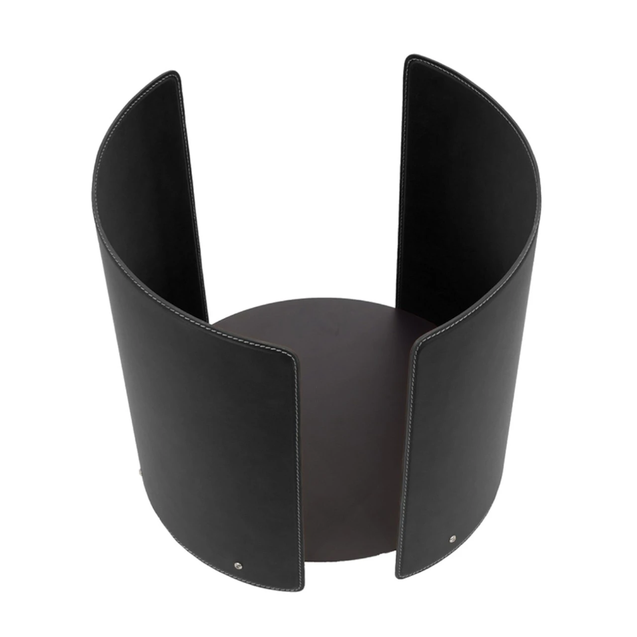 Aleya Designer Holzkorb Schwarz Aus Stahl Und Leder Mit Rollen 4 Aleya Designer Holzkorb Schwarz Aus Stahl Und Leder Mit Rollen – Bild 2