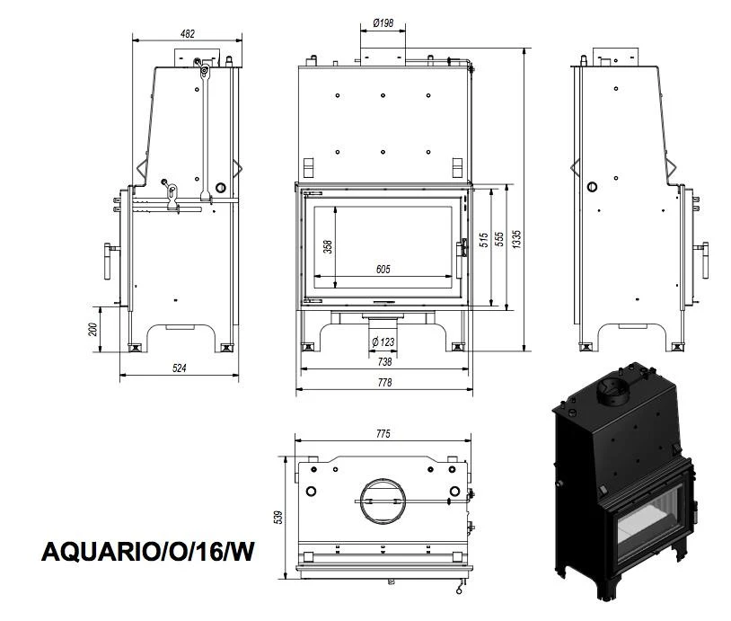 Aquario O16 Wasserführender Kamineinsatz 16kW 7 Aquario O16 Wasserführender Kamineinsatz 16kW – Bild 5