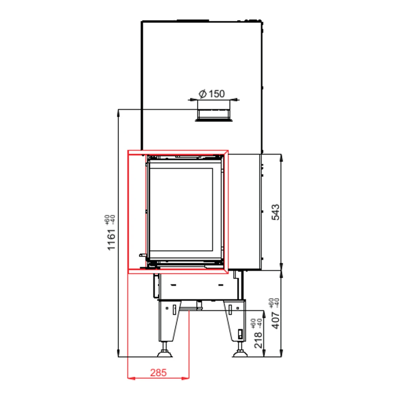 Therm V7CP Eck-Kamineinsatz Rechts Hebetür 7kW 7 Therm V7CP Eck-Kamineinsatz Rechts Hebetür 7kW – Bild 5