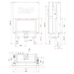 Aquatic WHV80 Wasser Kamineinsatz 14kW Hebetür -Heizungsanlagen bef aquatic wh v 80 masse 1280x1280