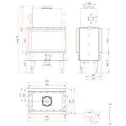 Aquatic Twin 8N Wasser Tunnel-Kamineinsatz 14kW -Heizungsanlagen bef twin 8 N aquatic masse 1280x1280