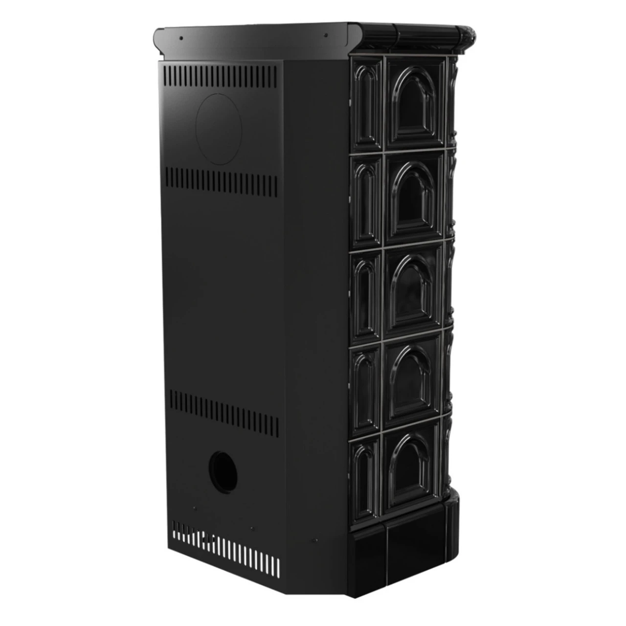 Blanka 8 Kaminbausatz Schwarze Kacheln 8kW 4 Blanka 8 Kaminbausatz Schwarze Kacheln 8kW – Bild 2