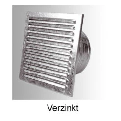 CB-Tec Außenluftgitter Mit Stutzen 23x23cm- Verschiedene Farben/Größen -Heizungsanlagen cb tec algrvz verzinkt 1280x1280