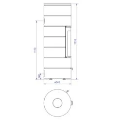 Rondotherm Titan Midi Kaminofen 6KW Schwarz DIBt -Heizungsanlagen cera design rondotherm titan midi masse 1280x1280