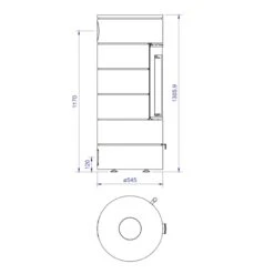 Rondotherm Titan Mini Kaminofen 6KW Champagner DIBt -Heizungsanlagen cera design rondotherm titan mini masse 1280x1280