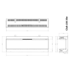 Elektrokamin Club 150E 4in1 Einbaukassette Mit Wärmeleistung -Heizungsanlagen element4 elektrokamin club1503se masse 1280x1280