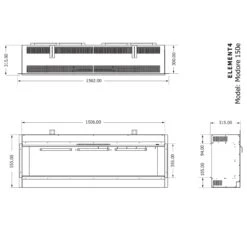 Elektrokamin Club 150E 4in1 Einbaukassette Mit Wärmeleistung -Heizungsanlagen element4 150e elektrokamin front masse 1280x1280