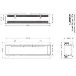 Elektrokamin Club 150E 4in1 Einbaukassette Mit Wärmeleistung -Heizungsanlagen element4 150e elektrokamin rechts links masse 1280x1280