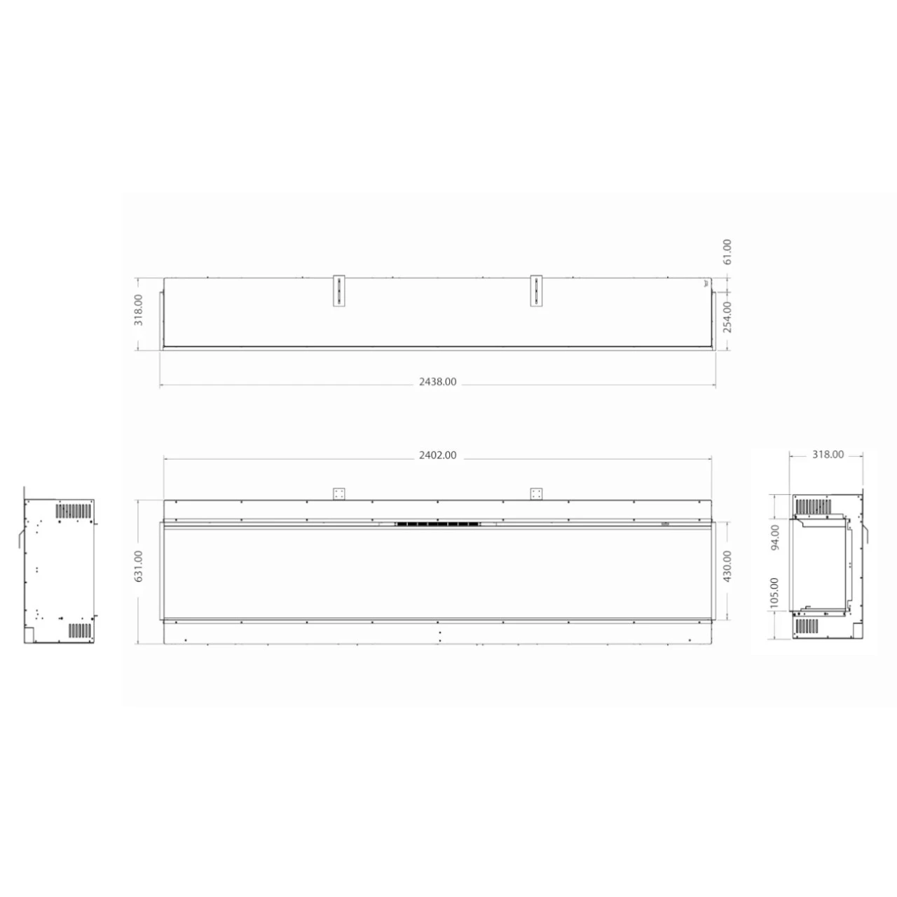 Elektrokamin Club 240E 4in1 Einbaukassette Mit Wärmeleistung 9 Elektrokamin Club 240E 4in1 Einbaukassette Mit Wärmeleistung – Bild 7