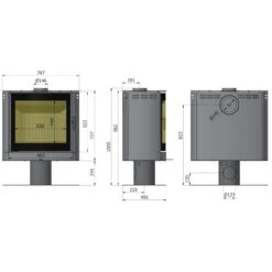 Elipse F1 Kaminofen 9kW Grau -Heizungsanlagen elipse f1 kaminofen masse 1280x1280