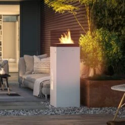 Instand 1150 Weiß Ethanolkamin Feuersäule