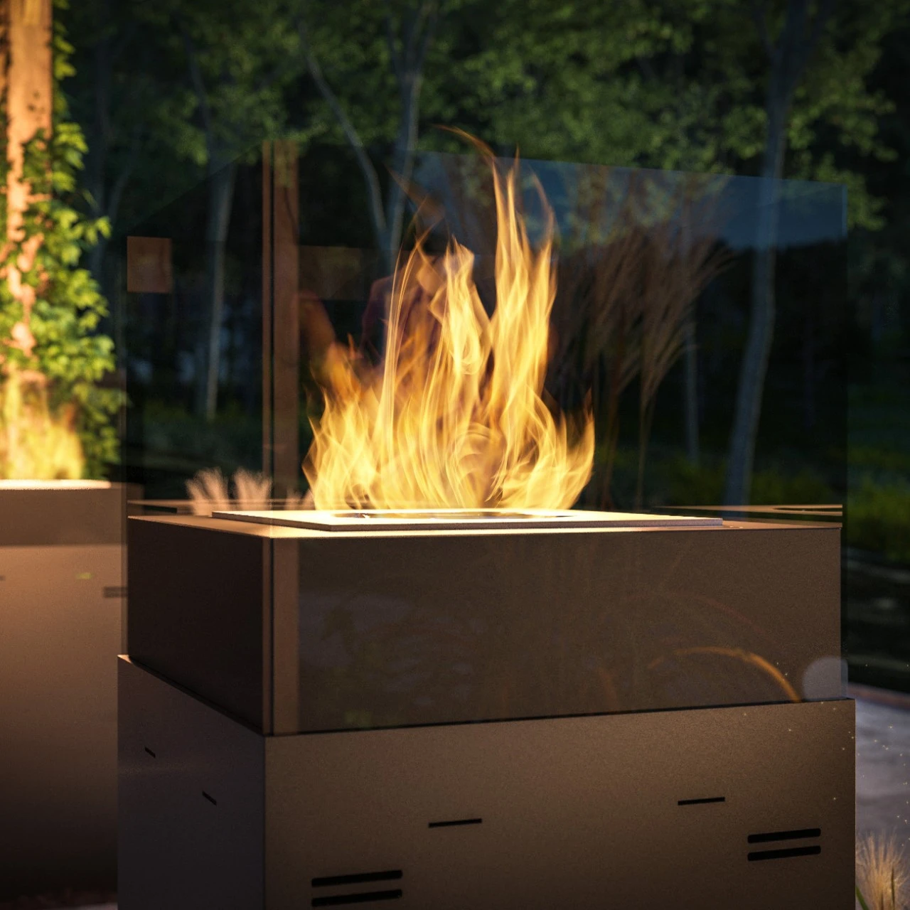 Instand 850 Schwarz Ethanolkamin Feuersäule 7 Instand 850 Schwarz Ethanolkamin Feuersäule – Bild 5