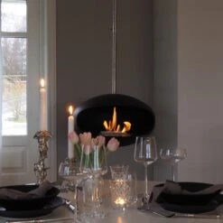 Cocoon Fires AERIS Ethanolkamin Deckenmontage Schwarz/Edelstahl -Heizungsanlagen ethanolkamin aeris schwarz edelstahl web11 1280x1280