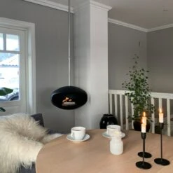 Cocoon Fires AERIS Ethanolkamin Deckenmontage Schwarz/Edelstahl -Heizungsanlagen ethanolkamin aeris schwarz edelstahl web13 1280x1280