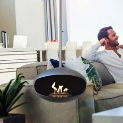 Cocoon Fires AERIS Ethanolkamin Deckenmontage Schwarz/Edelstahl -Heizungsanlagen ethanolkamin aeris schwarz edelstahl web5 1280x1280