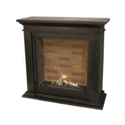 Cadiz Bioethanol Kamin Naturstein Schwarz Mit Steindekor