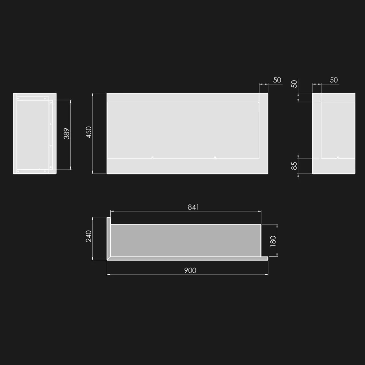 CORNER L900 Ethanolkamin Einbaukassette Ecke Links 9 CORNER L900 Ethanolkamin Einbaukassette Ecke Links – Bild 7