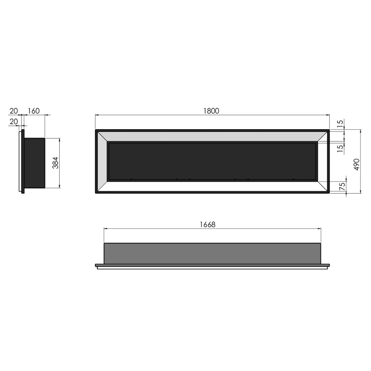 FRAME 1800 Edelstahl Ethanolkamin Einbaukassette 13 FRAME 1800 Edelstahl Ethanolkamin Einbaukassette – Bild 11