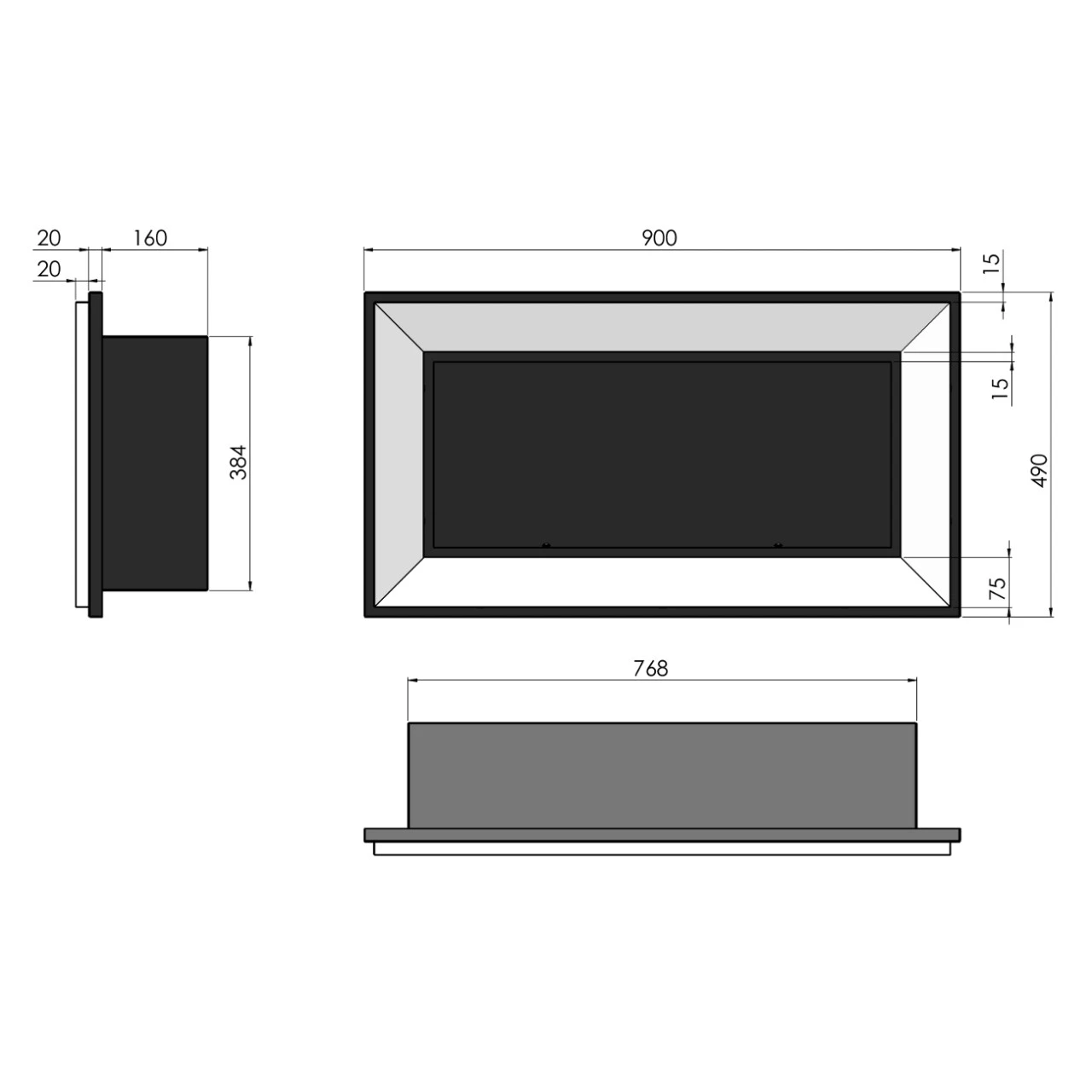 FRAME 900 Edelstahl Ethanolkamin Einbaukassette 11 FRAME 900 Edelstahl Ethanolkamin Einbaukassette – Bild 9