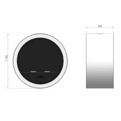 Incyrcle Bio-Ethanolkamin Deckenmontage Schwarz -Heizungsanlagen ethanolkamin incyrcle masse2 1280x1280