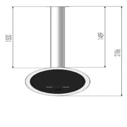 Incyrcle Bio-Ethanolkamin Deckenmontage Schwarz -Heizungsanlagen ethanolkamin incyrcle masse 1280x1280