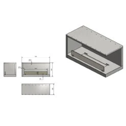 INSIDE P800 Ethanolkamin Einbaukassette Ecke Rechts -Heizungsanlagen ethanolkamin inside p800 vers2 masse 1280x1280