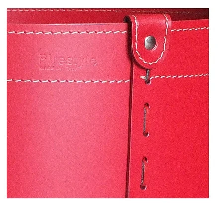 Designer Holzkorb Tonda Mini Rot Aus Regeneriertem Leder Mit Rollen 6 Designer Holzkorb Tonda Mini Rot Aus Regeneriertem Leder Mit Rollen – Bild 4