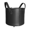 Designer Holzkorb Tonda Schwarz Aus Regeneriertem Leder Mit Rollen 2 Designer Holzkorb Tonda Schwarz Aus Regeneriertem Leder Mit Rollen -Heizungsanlagen firestyle tonda schwarz 1 1280x1280