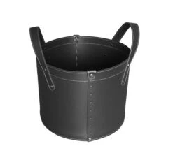 Designer Holzkorb Tonda Schwarz Aus Regeneriertem Leder Mit Rollen 8 Designer Holzkorb Tonda Schwarz Aus Regeneriertem Leder Mit Rollen -Heizungsanlagen firestyle tonda schwarz 3 1280x1280