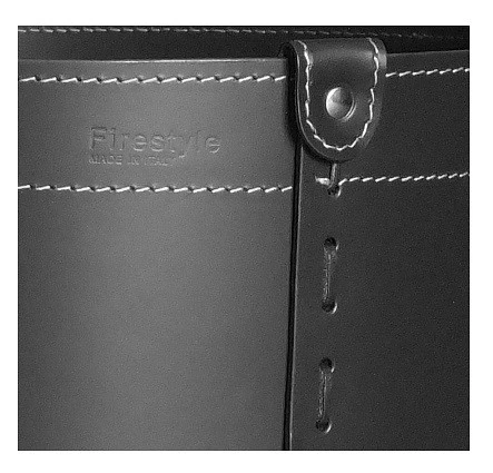 Designer Holzkorb Tonda Schwarz Aus Regeneriertem Leder Mit Rollen 6 Designer Holzkorb Tonda Schwarz Aus Regeneriertem Leder Mit Rollen – Bild 4