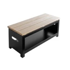 Gartenbank 100 Cm Mit Holzlager In Schwarz -Heizungsanlagen gartenbank holzlager 100cm schwarz feuercampus365 web2 1280x1280