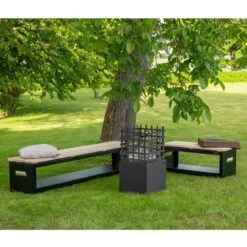 Gartenbank 180 Cm Mit Holzlager In Schwarz 10 Gartenbank 180 Cm Mit Holzlager In Schwarz -Heizungsanlagen gartenbank holzlager schwarz feuercampus365 web1 1280x1280