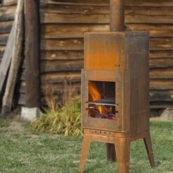 Gartenkamin Feuerschale BAKKUS Cortenstahl Optionales Grillrost -Heizungsanlagen gartenkamin grill feuercampus365 bakkus cortenstahl web3 1280x1280