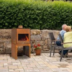 Gartenkamin Feuerschale RUNA Cortenstahl Optionales Grillrost -Heizungsanlagen gartenkamin grill feuercampus365 runa cortenstahl web3 1280x1280