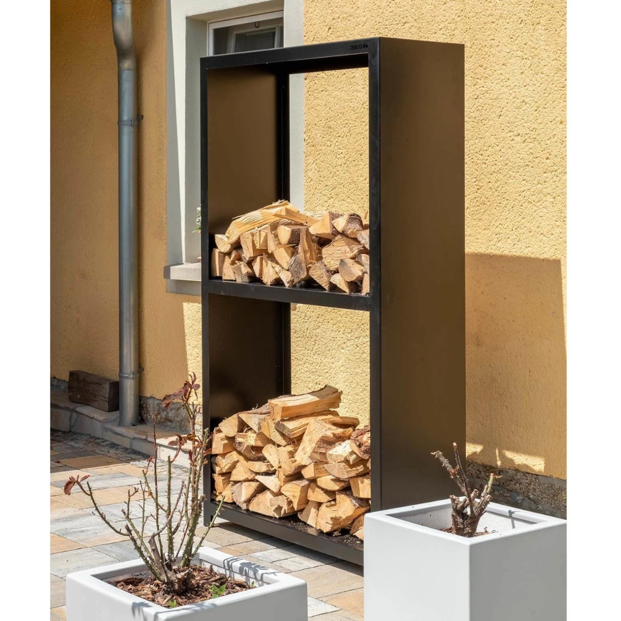 Holzregal / Holzlager Woodstore Schwarz 3 Holzregal / Holzlager Woodstore Schwarz