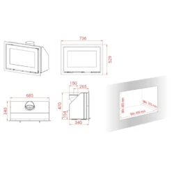 H370 Petite Black Magic 6kW Einbau-Kaminkassette -Heizungsanlagen h370 petite black magic masse 1280x1280