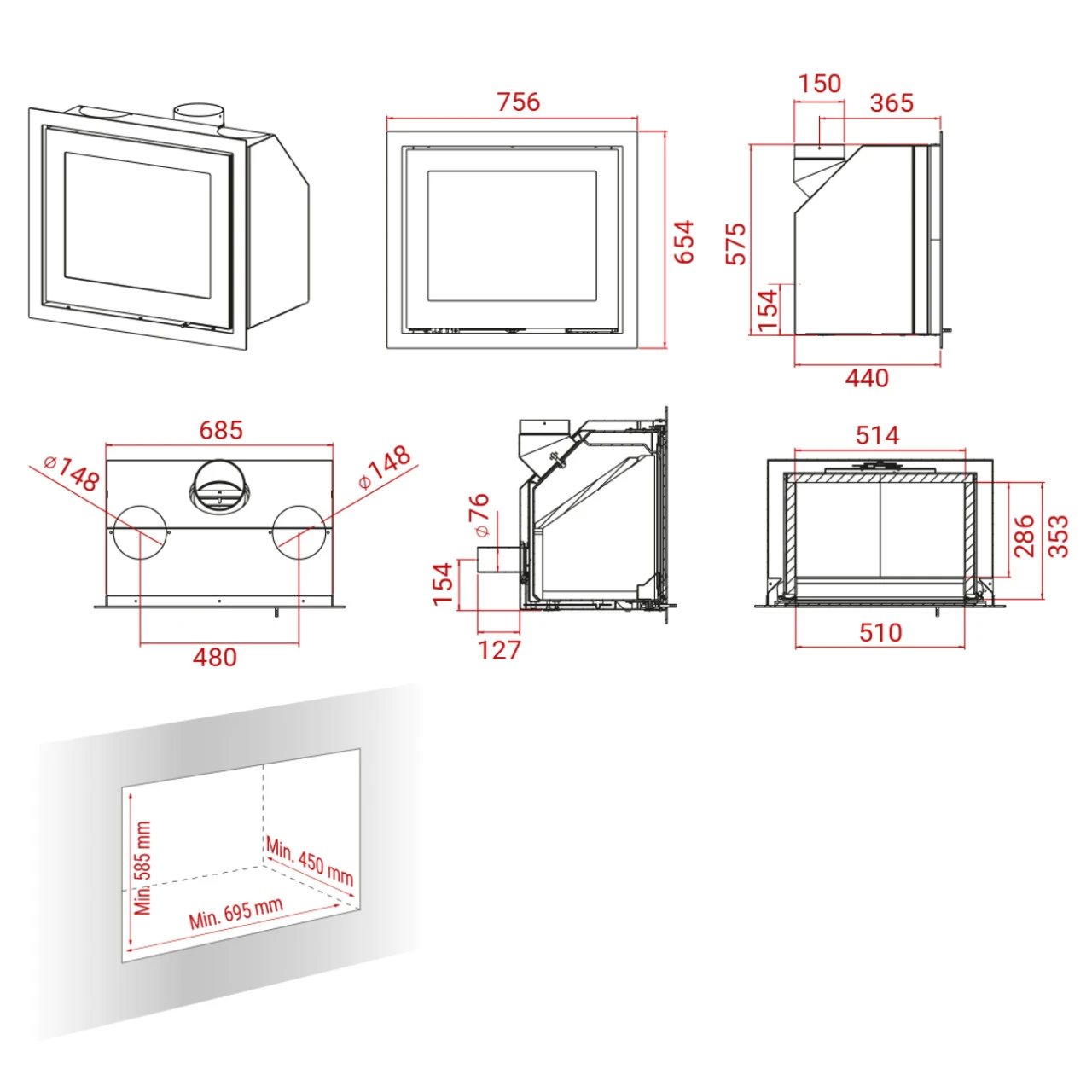 H570 Einbau-Kaminkassette 6kW 8 H570 Einbau-Kaminkassette 6kW – Bild 6