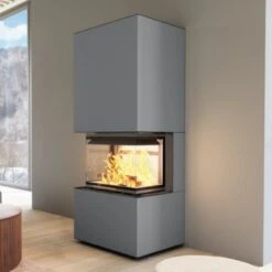 Heizungsanlagen 22 Panorama Keramik Kaminbausatz Graphit 3XLTH 6kW